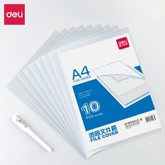 得力/deli 5706 文件夾 10只/包 透明 L夾 文件套